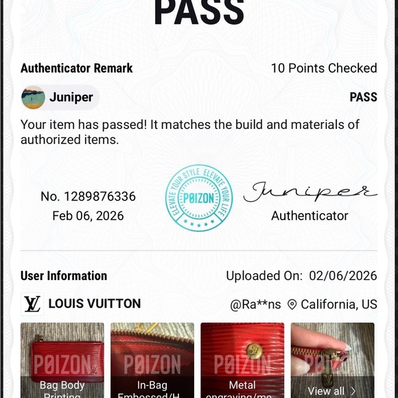 Louis Vuitton epi pochette and matching key pouch - Picture 15 of 15